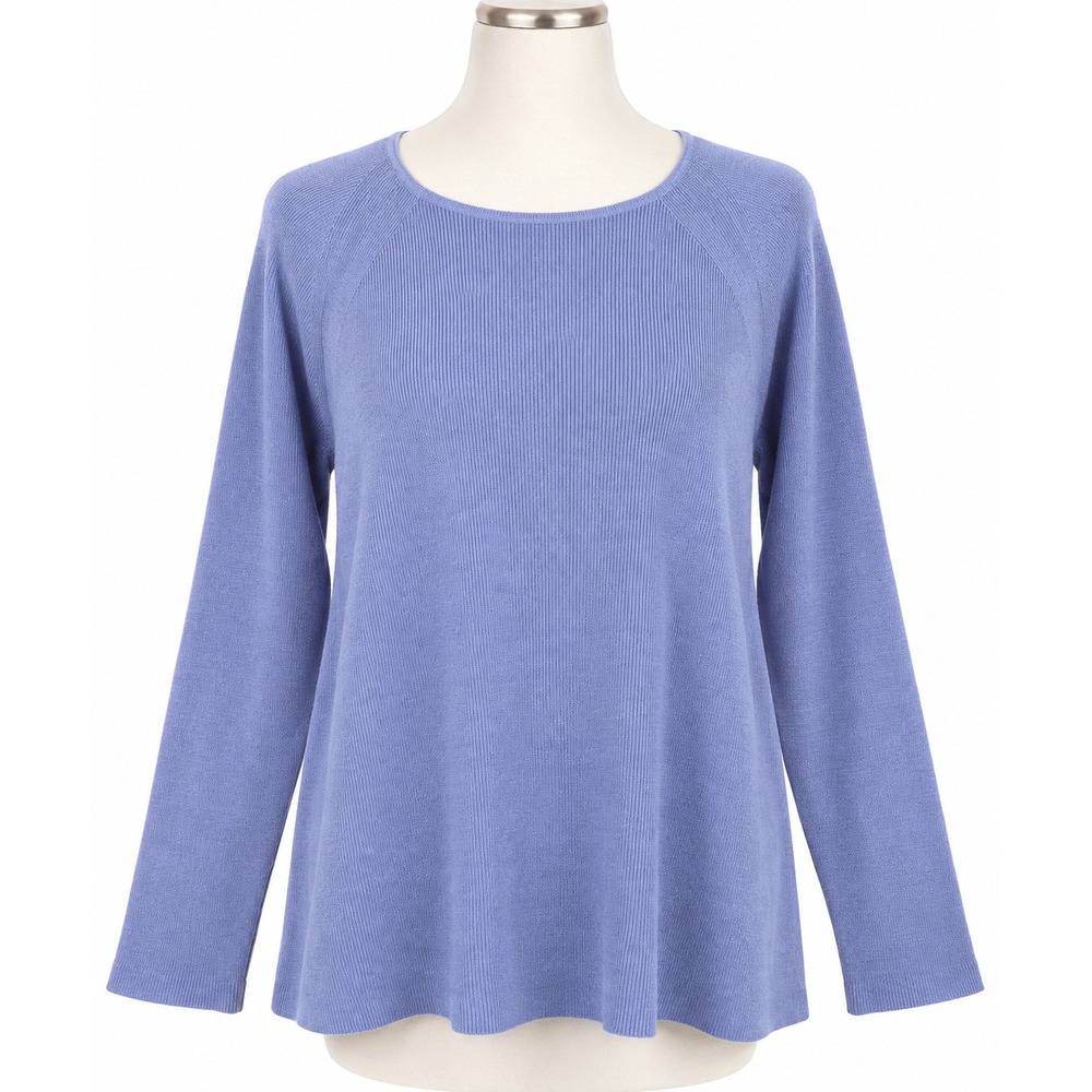Eileen Fisher XL Light Purple Organic Linen Cotton Pullover Sweater Relaxed Fit